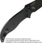 CRKT Clever Girl Folding Pocket Knife: Heavy Duty Everyday Carry, Black Blade, Flipper Open, Deadbolt Button Lock, IKBS Ball Bearing Pivot, G10 Handle 2640