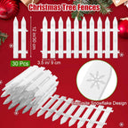 Aodaer 30 Pieces Christmas Tree Fences Plastic Picket Fence 12 Inch Christmas Fence Border Tree Barrier for Christmas Party Wedding Garden Home Fence Decoration, White
