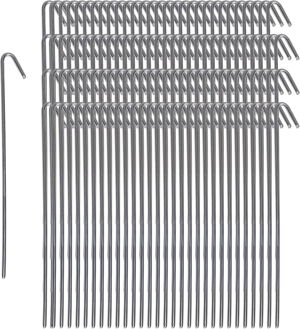 Pinnacle Mercantile 120 Pack Tent Stakes Metal Garden Edging Fence Hooks Pegs Christmas Decoration Stakes Made USA 9 inches Long