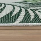 Indoor & Outdoor Rug for Patio Jungle Floral Palm Trees Design Green, Size: 6'7" x 9'6"
