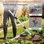Weed Puller Tool with Long Handle, 62inch Efficient Weed Remover Tool, 2-in-1 Weed Rake and Hoe Garden Tool for Easy Weed Removal & Deeper Root Digging, Manual Weeder Tool for Yard Flower Bed