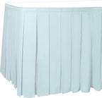 Ultimate Textile Pleat Polyester Fabric Table Skirt - Machine Washable Flame Resistant with Clips for Events, Weddings & Trade Shows, Cut & Sewn in Paterson, NJ - Ice Blue, 7' Box Pleat