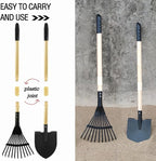 Todders Wheelbarrow Gardening Set, Kids Rake and Shovel Set for Dirt Digging, Garden Tools Equipment for Yard Outdoor Sandbox Summer Toys Gifts for Ages 2-5 Years