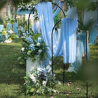Wokceer Wedding Arch Draping Fabric 28.7" x 20FT Dusty Blue Drapes Sheer Fabric Backdrop Arch Draping Fabric for Wedding Ceremony Birthday Party Bridal Shower Decoration