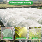 FOTMISHU Garden Netting 10x20FT Ultra Fine Mesh Netting Bird Barrier Protection Vegetable Fruit Tree Bushes Plant Cover for Raised Bed