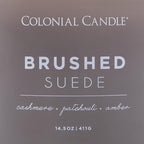 Colonial Candle Brushed Suede Scented Jar Candle, Pop of Color Collection, 3 Wick, Grey, 14.5 oz - Up to 60 Hours Burn