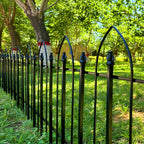 Garden Fence 32 inch H x 24 inch W, 5 Panels (4 Panels+1 Gate,Total 10 feet) Metal Decorative Border Folding Fence, Landscape Fencing for Dog Flower Bed, Yard, Animal Barrier