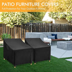 WLEAFJ Outdoor Chair Covers Waterproof, Black Lawn Patio Furniture Covers, Heavy Duty Patio Lounge Deep Seat Cover, 2 Pack - 30" W x 27" D x 36" H