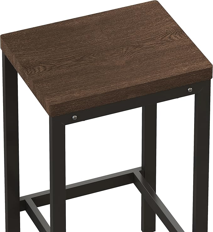 Harper & Bright Designs 4-Piece Dining Set with Long Table & 3 Stools, Space-Saving Design, for Kitchen/Living Room, Dark Brown