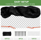 Bird Netting - Heavy Duty Nylon Net with 3/4' Mesh for Garden Protection, Chicken Coop and Orchard
