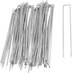 50 PCS 12 Inch 8 Gauge Garden Landscape Staples, Galvanized U-Shaped Landscape Pins, Garden Securing Stakes for Anchoring Landscape Fabric Irrigation Tubing Dog Fencing Weed Barrier Fabric