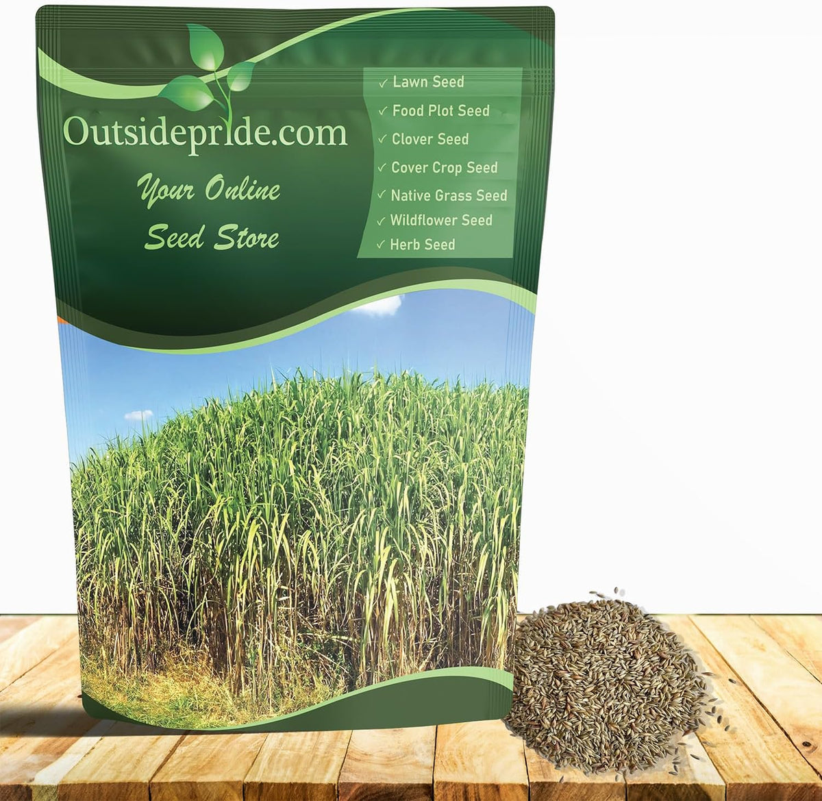 Outsidepride Switchgrass Seed - 25 lbs. Perennial Hardy, Drought & Flood Tolerant Native Grass Seed Ideal Fast-Growing Grasses for Erosion Control, Wildlife Forage & Food Plots, Thrives in Poor Soil
