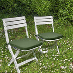 SleepMan Outdoor 17"x16" Chair Cushions with Ties Set of 2, Water Resistant All Weather U-Shape Seat Pads for Patio Garden Furniture Indoor Fade Resistant Patio Cushions (Moss Green)