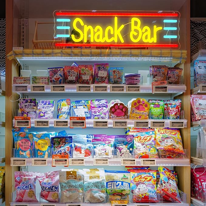 Snack Bar Neon Sign Dimmable Bar Neon Light for Wall Decor USB Powered Led Business Shop Light Up Sign for Candy Cake Coffee Store Home Decor(16.1 * 4.9 In)