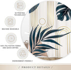 Glawry Boho Navy Blue Shower Curtain Mid Century Abstract Tropical Palm Leaf Modern Minimalist Plant Botanical Bathroom Geometric 60Wx72L Inches Bath Accessories Art Home Decor Fabric 12 Pack Hooks