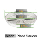 NIMYAU Plant Saucer 6 Inch 4 Pack,Thick Plastic with Raised Center Design Plant Saucers 8 10 12 14 17, Superior Drainage Drip Tray for Indoor Outdoor Planters (6 inch)
