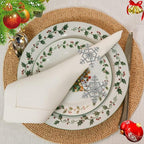Halatool Set of 6 Christmas Rhinestone Snowflake Napkin Rings for Xmas Dining Table- Napkin Ring Holder for Christmas, Thanksgiving, Holiday Party Table Decoration