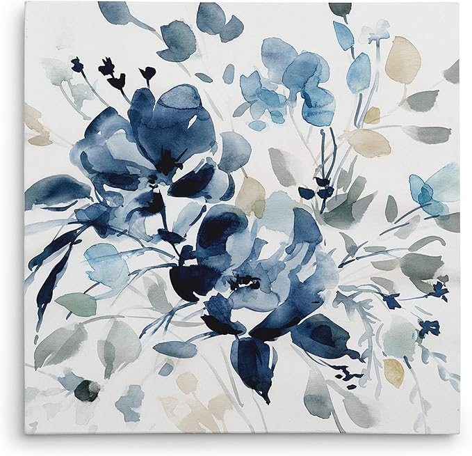 Wexford Home Indigo Garden II Gallery Wrapped Canvas Wall Art, 10x10,