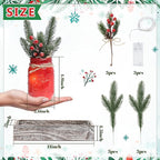 Christmas Mason Jars, Christmas Centerpiece Table Settings, Wood Tray with 3 Painted Jars, Dining Coffee Table Centerpiece, For Kitchen, Living Room, Red Mason Jar Decor with Flowers