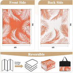 Pauwer Waterproof Outdoor Rug 6x9, Reversible Plastic Straw Patio Camping Rug, Indoor Outdoor RV Mat Carpet for Deck, Camper, Porch, Balcony, Backyard, Picnic, Leaf Orange