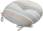 Bistro Chair Cushions 15 inch,Set of 2,Tufted Round Chair Cushions with Ties,15"x15"x4",Water Resistant Round Seat Cushion for Barstool Chairs,Patio Garden Kitchen Outdoor Furniture(Gray Stripe)