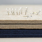 Bulletin Board, 36 x 24 inches Felt Board - Decorative Pin Board, Cork Board Alternative for Wall, 3' x 2' Foldable Picture Board Self-Adhesive Vision Board Prayer Board with 20 Pushpins - Dark Blue