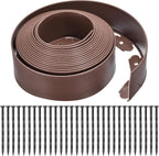 uxcell Landscape Edging, 1Pcs 33FT x 4" - No Dig Garden Edging Kit with 30 Stakes, Landscape Edging Border for Garden Lawn Flower Bed Yard Grass (Coffee)