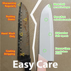Ceramic Knife - 7 inch Chef's Santoku Knife - Sharp Ceramic Kitchen Knife with Sheath Cover