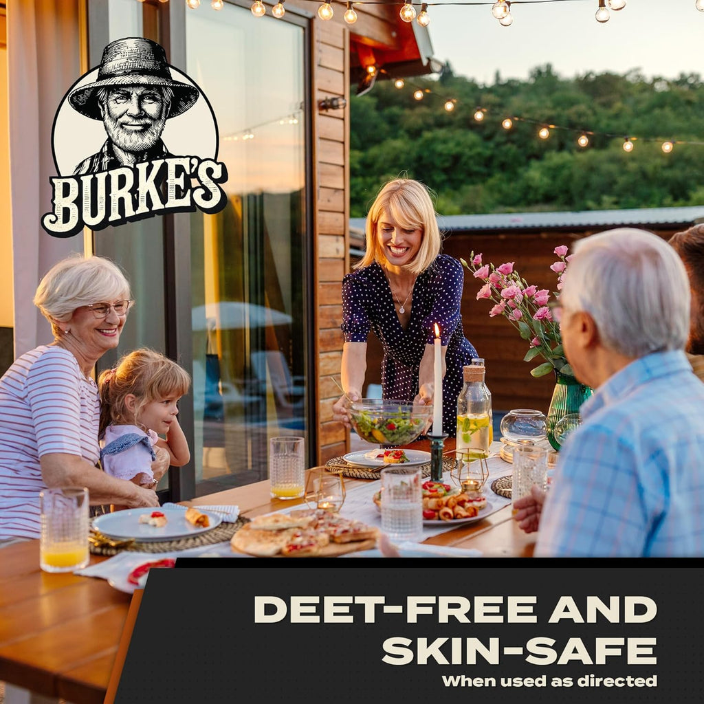 Burke’s Bug Repellent Spray – DEET-Free, Kid & Pet Safe Insect Repellent for Mosquitoes, Ticks, and Gnats – Travel Size, Natural Essential Oils, Outdoor Protection, 6 oz (180mL)