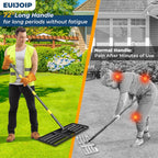 Extra Wide 30" Leveling Rake for Lawn Care - 60in Extendable Stainless Steel Handle with Ergonomic Grip | Professional Grass Leveling Tool for Golf Courses, Soccer Fields, Backyard Turf Maintenance