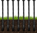 100Pcs 8-Inch Plastic Landscape Edging Spikes, Spiral Anchoring Nails for Weed Barrier, Paver Edging, Landscape Edging, Artificial Turf, Grass Pathways, and More