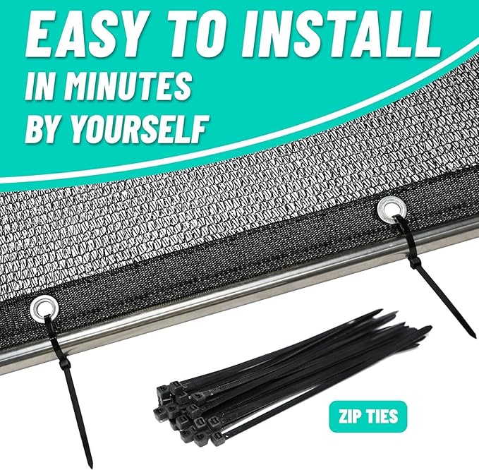 Royal Shade 50% Black Shade Cloth Custom Size 2FT x 42FT Mesh Tarp with Grommets for Garden Patio, Plant Shading, Greenhouse, Pergola, Chicken Coop, Dog Kennel, Lawn. (We Make Custom Size)