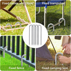 Rebar-Stakes-12-Inch-Galvanized, U Hook Trampoline Stakes 10 Pack Ground Anchors Tent Stakes Heavy Duty for Plants Anti-Rust Landscape Fabric Stakes Artificial Turf