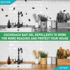 40 Pack Roach Repellent Cockroach Gel Bait Indoor Outdoor, Effective Cockroach Repellent Fast Acting Elimination of Indoor Roach Nests, Long-Lasting and Safe Family