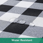 Biscaynebay Fabric Square Tablecloths 54x54 Inch, Black/Grey Scottish Plaid Table Cloth Small Card Folding Table Covers Water Resistant for Dining, Kitchen, Wedding and Parties, etc Machine Washable
