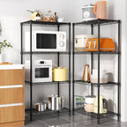 4 Tier Adjustable Storage Shelves,Heavy Duty Metal Utility Shelf 600LBS Capacity,Wire Shelving Unit Organizer Rack for Home Kitchen Office BathroomM Pantry Room 12" D x 22" W x 43.5" H Black