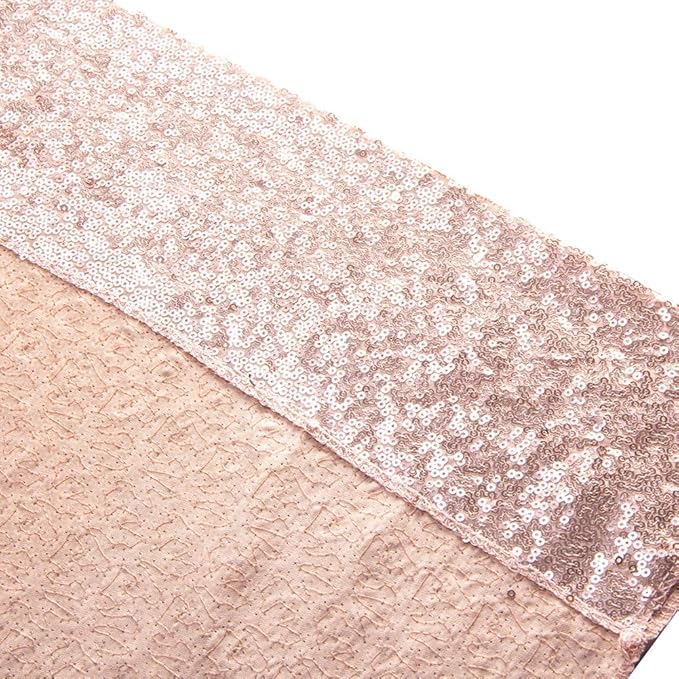 SquarePie Sequin Backdrop Curtain Not See Through Thick Background for Party 5FT x 7FT Rose Gold