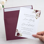 PONATIA 50PCS 5x7 Envelopes, Burgundy A7 Envelopes Self Seal for Weddings, Invitation Cards, Photos, Postcards, Greeting Cards Mailing, Baby Shower, Graduation, Christmas Gift Cards