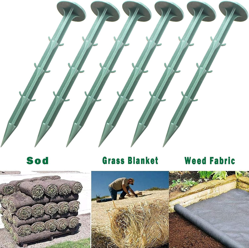 6-Inch Plastic Stakes Sturdy Plastic Stakes Anchors Rustproof for Holding Down Landscape Fabric Lawn Edging,Weed Barrier, Tents,Game Nets and Rain Tarps (50)