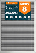 20x30x1 Reusable Air Filter, Washable, MERV 8, Permanent Electrostatic Air Filter, Lasts a Lifetime, Breathe Safely at Home or in the Office