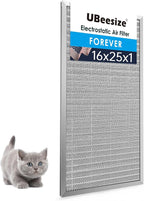 UBeesize 16x25x1 Reusable Electrostatic Air Filter HVAC AC Furnace Filter,MERV 8,Washable, Lasts a Lifetime,Permanent Air Filter,Breathe Fresher,Home And Office(Actual Size:15.5x24.65x0.82 Inch)