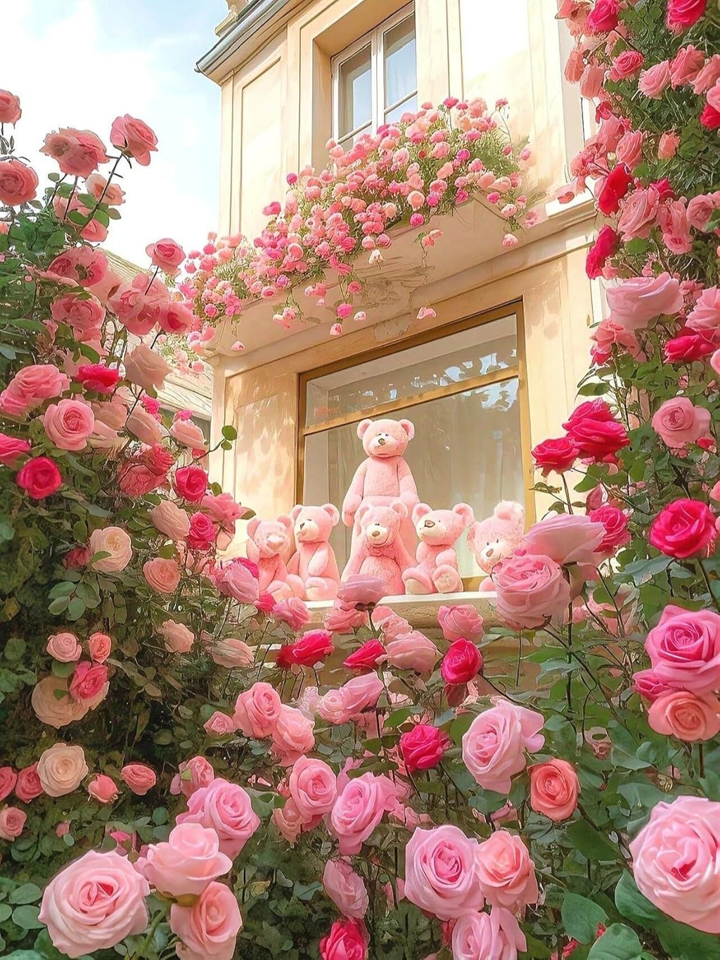 200+ Climbing Rose Seeds for Planting Outdoors - Vibrant Vine Flower, Long-Blooming Ornamental Garden Blooms (Pink)