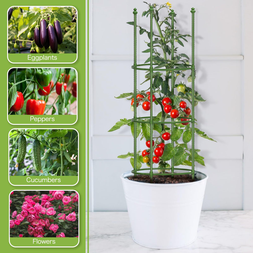 2 Pack Up to 59 Inch Height Adjustable Tomato Cages for Garden