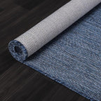 Washable Indoor Outdoor Rug 10x14 Weather Resistant Area Rugs Modern Solid for Porch Deck Balcony Backyard Patio Outside Carpet (10 X 14 Azure Blue)