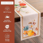 Maison d' Hermine Table Runner 100% Cotton Single Layer Table Runners 108 inches Long for Thanksgiving Christmas Decorations Home Kitchen Dining Party Wedding (Potiron, 14.5" x 108")