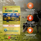 X-Seed Pasture Land Dry-Land Forage Seed Mixture with Micro-Boost – Tall Fescue Orchard Grass Ryegrass Endophyte Free Pasture for Safe Nutrition of Livestock, Formulated for Dry Areas – 25-Pound Bag