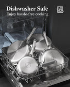 Stainless Steel Cookware Set,Tir-Ply Pots and Pans Set,10 Pcs Stainless Steel Induction Kitchen Cookware Sets,PFOA Free, Frying Pans,Saucepans,Saute Pan & Stock Pot,Compatible with All Cooktops