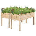 Yaheetech Raised Garden Bed 2Pcs Elevated Wood Planter Box Outdoor, Wood