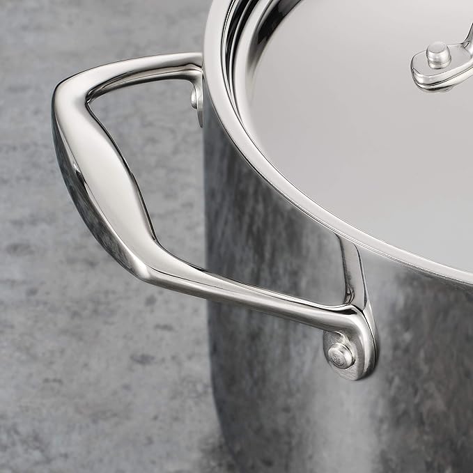 Tramontina Signature Tri-Ply Clad Stainless Steel 5-Quart Dutch Oven Pot with Lid, Induction-Ready, Dishwasher-Safe, NSF-Certified, Made in Brazil