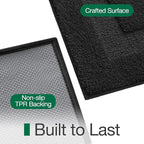 LUMI Ultra Soft Bathroom Rugs Non Slip with Rubber Backing, Absorbent Washable Bath Mat Quick Dry, Upgraded Premium Microfiber Plush Carpet for Bathtub and Shower Floor, Black, 17x30